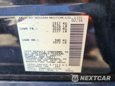 Zdjęcie 12 z 12 samochodu: 2016 NISSAN ALTIMA 2.5 SR VIN:1N4AL3AP3GC170151 - miniatura
