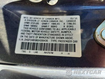 Zdjęcie 12 z 12 samochodu: 2016 HONDA CIVIC LX VIN:2HGFC4B58GH306436 - miniatura