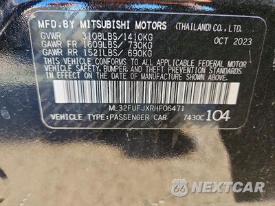 Zdjęcie 12 z 12 samochodu: 2024 MITSUBISHI MIRAGE G4 ES VIN:ML32FUFJXRHF06471 - miniatura