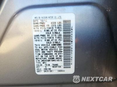 Zdjęcie 13 z 13 samochodu: 2013 NISSAN ROGUE S VIN:JN8AS5MT7DW514516 - miniatura