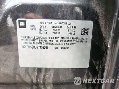 Zdjęcie 13 z 13 samochodu: 2016 CHEVROLET CRUZE LIMITED LT VIN:1G1PD5SB3G7159569 - miniatura