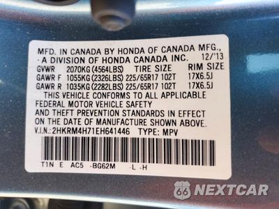 Zdjęcie 14 z 14 samochodu: 2014 HONDA CR-V EXL VIN:2HKRM4H71EH641446 - miniatura