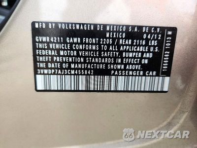 Zdjęcie 12 z 12 samochodu: 2012 VOLKSWAGEN JETTA SE VIN:3VWDP7AJ3CM455842 - miniatura