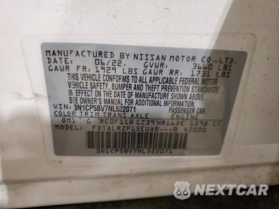 Zdjęcie 12 z 12 samochodu: 2022 NISSAN KICKS S VIN:3N1CP5BV7NL522071 - miniatura