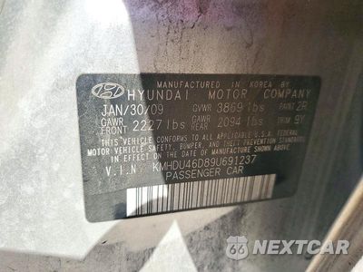 Zdjęcie 12 z 12 samochodu: 2009 HYUNDAI ELANTRA GLS VIN:KMHDU46D89U691237 - miniatura