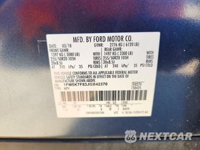 Zdjęcie 13 z 13 samochodu: 2018 FORD EXPLORER LIMITED VIN:1FM5K7F83JGB42370 - miniatura