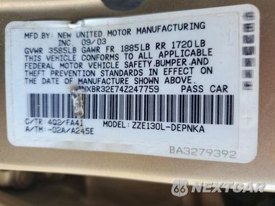 Zdjęcie 12 z 12 samochodu: 2004 TOYOTA COROLLA LE VIN:1NXBR32E74Z247759 - miniatura