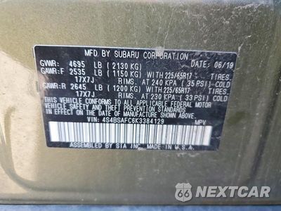 Zdjęcie 13 z 13 samochodu: 2019 SUBARU OUTBACK VIN:4S4BSAFC6K3384129 - miniatura
