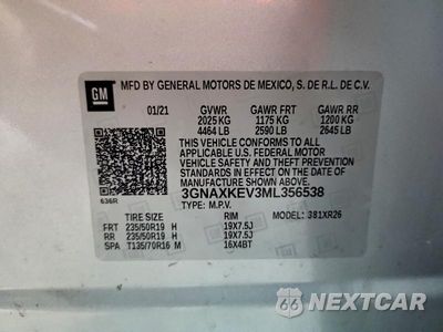 Zdjęcie 13 z 13 samochodu: 2021 CHEVROLET EQUINOX LT VIN:3GNAXKEV3ML356538 - miniatura