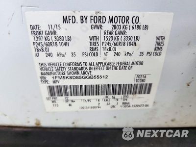 Zdjęcie 14 z 14 samochodu: 2016 FORD EXPLORER XLT VIN:1FM5K8D85GGB55512 - miniatura