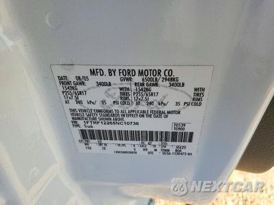 Zdjęcie 12 z 12 samochodu: 2005 FORD F150 XL VIN:1FTRF12265NC10736 - miniatura