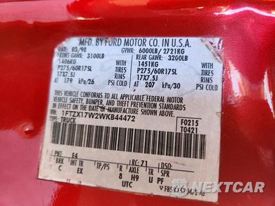 Zdjęcie 12 z 12 samochodu: 1998 FORD F150 VIN:1FTZX17W2WKB44472 - miniatura