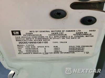 Zdjęcie 12 z 12 samochodu: 2003 CHEVROLET SILVERADO C1500 VIN:2GCEC19V931361155 - miniatura