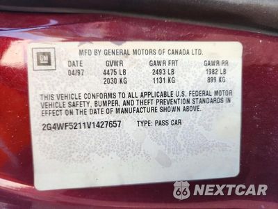 Zdjęcie 13 z 13 samochodu: 1997 BUICK REGAL GS VIN:2G4WF5211V1427657 - miniatura