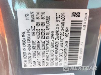 Zdjęcie 13 z 13 samochodu: 2026 HONDA CR-V EXL VIN:2HKRS3H70TH326439 - miniatura