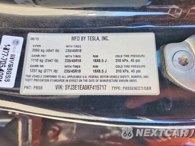 Zdjęcie 13 z 13 samochodu: 2019 TESLA MODEL 3 VIN:5YJ3E1EA0KF415717 - miniatura