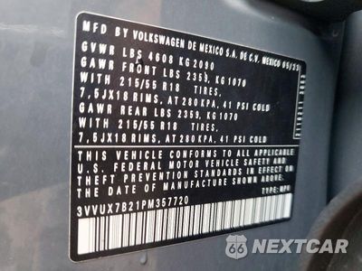 Zdjęcie 14 z 14 samochodu: 2023 VOLKSWAGEN TAOS VIN:3VVUX7B21PM357720 - miniatura