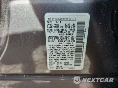 Zdjęcie 13 z 13 samochodu: 2014 NISSAN MURANO LE VIN:JN8AZ1MW3EW531703 - miniatura