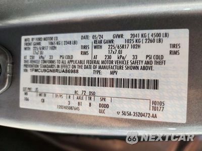 Zdjęcie 13 z 13 samochodu: 2024 FORD ESCAPE ACTIVE VIN:1FMCU9GN8RUA86988 - miniatura