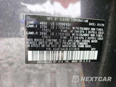 Zdjęcie 14 z 14 samochodu: 2020 SUBARU OUTBACK VIN:4S4BTAAC0L3177872 - miniatura