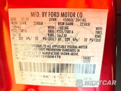 Zdjęcie 12 z 12 samochodu: 2008 FORD ESCAPE LIMITED VIN:1FMCU04118KB06179 - miniatura