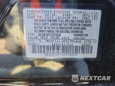 Zdjęcie 12 z 12 samochodu: 2018 NISSAN SENTRA SR VIN:3N1AB7AP7JY272039 - miniatura