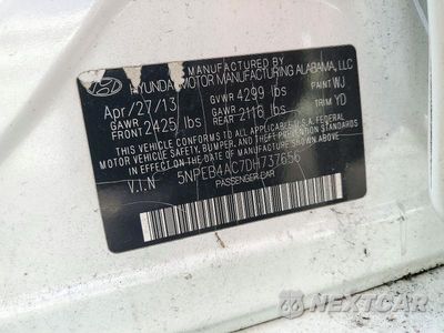 Zdjęcie 12 z 12 samochodu: 2013 HYUNDAI SONATA GLS VIN:5NPEB4AC7DH737656 - miniatura