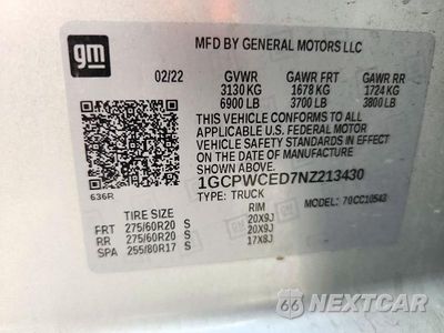Zdjęcie 12 z 12 samochodu: 2022 CHEVROLET SILVERADO LTD C1500 LT VIN:1GCPWCED7NZ213430 - miniatura