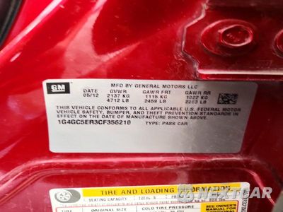 Zdjęcie 12 z 12 samochodu: 2012 BUICK LACROSSE VIN:1G4GC5ER3CF356210 - miniatura