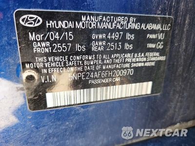 Zdjęcie 12 z 12 samochodu: 2015 HYUNDAI SONATA SE VIN:5NPE24AF6FH200970 - miniatura