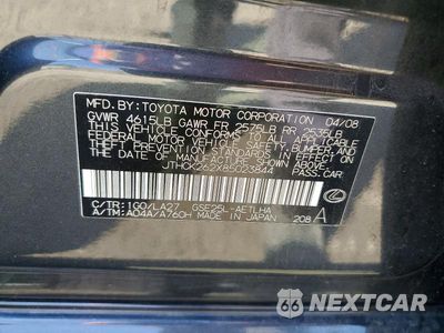 Zdjęcie 12 z 12 samochodu: 2008 LEXUS IS 250 VIN:JTHCK262X85023844 - miniatura