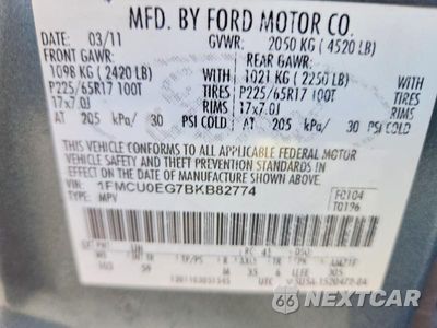 Zdjęcie 13 z 13 samochodu: 2011 FORD ESCAPE LIMITED VIN:1FMCU0EG7BKB82774 - miniatura