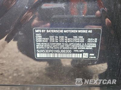 Zdjęcie 12 z 12 samochodu: 2022 BMW X3 XDRIVE30I VIN:5UX53DP01N9J88300 - miniatura