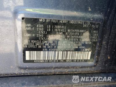 Zdjęcie 13 z 13 samochodu: 2013 SUBARU OUTBACK 2.5I PREMIUM VIN:4S4BRBCC7D3268589 - miniatura