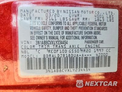 Zdjęcie 12 z 12 samochodu: 2020 NISSAN SENTRA SV VIN:3N1AB8CVXLY234454 - miniatura