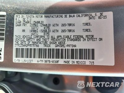 Zdjęcie 12 z 12 samochodu: 2023 TOYOTA TACOMA TRD OFF-ROAD VIN:3TMCZ5AN2PM575766 - miniatura
