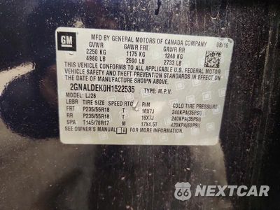 Zdjęcie 13 z 13 samochodu: 2017 CHEVROLET EQUINOX PREMIER VIN:2GNALDEK0H1522535 - miniatura