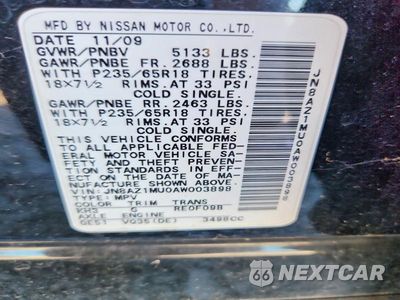Zdjęcie 13 z 13 samochodu: 2010 NISSAN MURANO S VIN:JN8AZ1MU0AW003898 - miniatura