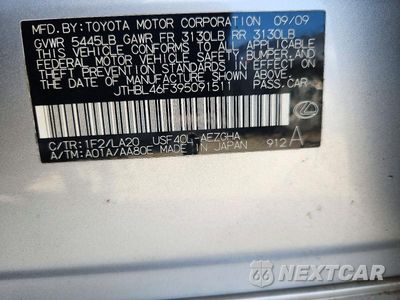 Zdjęcie 12 z 12 samochodu: 2009 LEXUS LS 460 VIN:JTHBL46F395091511 - miniatura