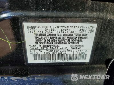 Zdjęcie 12 z 12 samochodu: 2023 NISSAN SENTRA S VIN:3N1AB8BV1PY263364 - miniatura