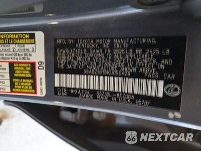 Zdjęcie 12 z 12 samochodu: 2019 LEXUS ES 350 VIN:58ABZ1B18KU050428 - miniatura