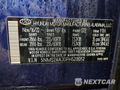 Zdjęcie 13 z 13 samochodu: 2023 HYUNDAI SANTA FE SEL VIN:5NMS24AJ0PH528052 - miniatura