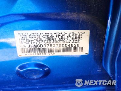 Zdjęcie 13 z 13 samochodu: 2007 HONDA FIT S VIN:JHMGD37637S004636 - miniatura