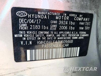 Zdjęcie 12 z 12 samochodu: 2018 HYUNDAI ELANTRA VALUE EDITION VIN:KMHD84LF4JU609468 - miniatura