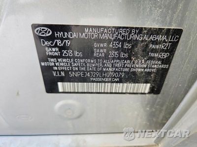 Zdjęcie 12 z 12 samochodu: 2020 HYUNDAI SONATA SEL PLUS VIN:5NPEJ4J29LH019079 - miniatura