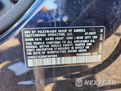 Zdjęcie 13 z 13 samochodu: 2017 VOLKSWAGEN PASSAT S VIN:1VWAT7A35HC052888 - miniatura