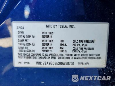 Zdjęcie 13 z 13 samochodu: 2024 TESLA MODEL Y VIN:7SAYGDEE3RA250700 - miniatura