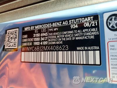 Zdjęcie 13 z 13 samochodu: 2021 MERCEDES-BENZ G 550 VIN:W1NYC6BJ2MX408623 - miniatura