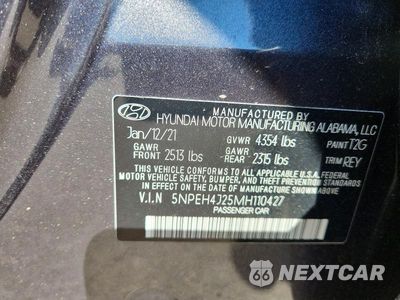 Zdjęcie 12 z 12 samochodu: 2021 HYUNDAI SONATA LIMITED VIN:5NPEH4J25MH110427 - miniatura