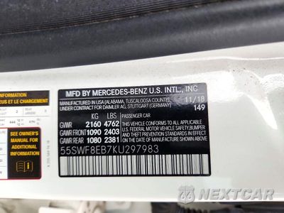 Zdjęcie 12 z 12 samochodu: 2019 MERCEDES-BENZ C 300 4MATIC VIN:55SWF8EB7KU297983 - miniatura